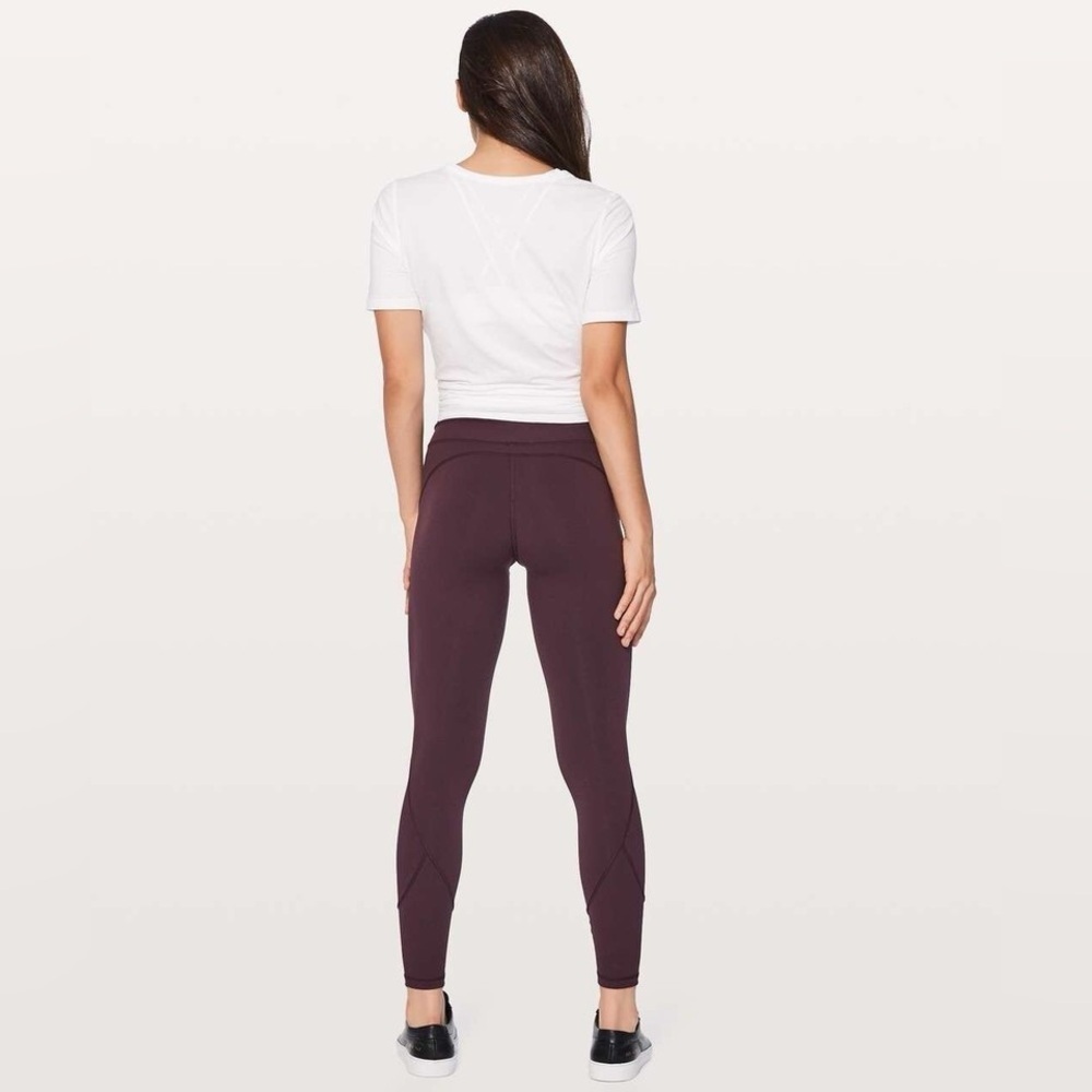 Lululemon Women's Size 10 In Movement Tights Everlux Leggings In Black Cherry - Picture 8 of 12